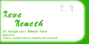 keve nemeth business card